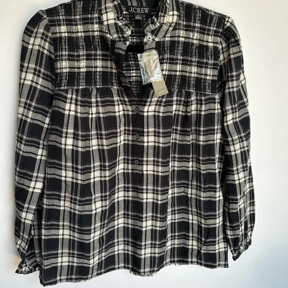 J.Crew Monochrome Plaid Button-Up Shirt size XXS - Picture 13 of 13